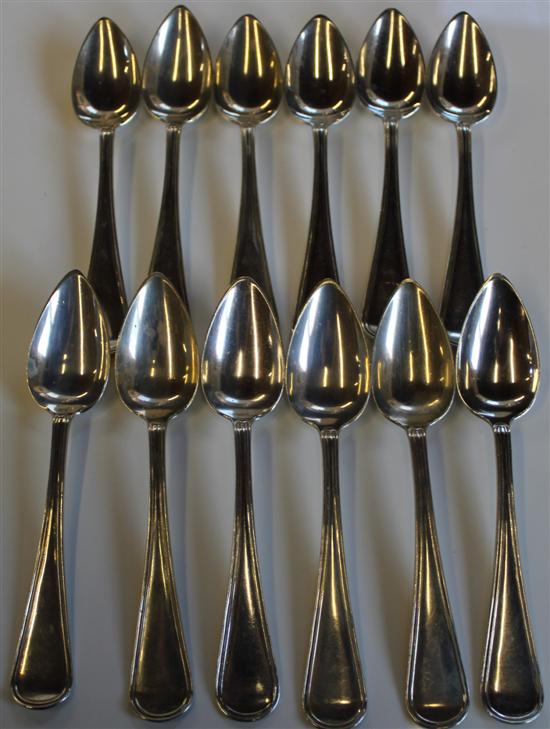 Set 12 Dutch silver grapefruit spoons